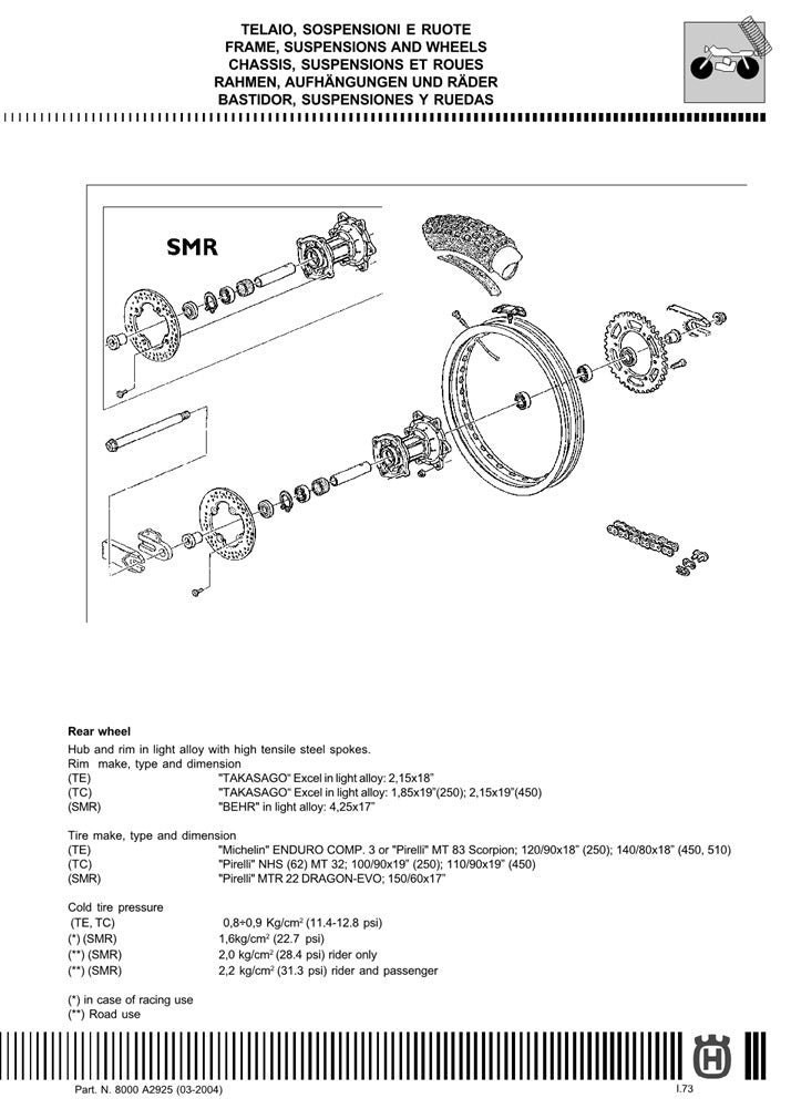 2003-2004 Husqvarna TE250 TE 250 Service Manual