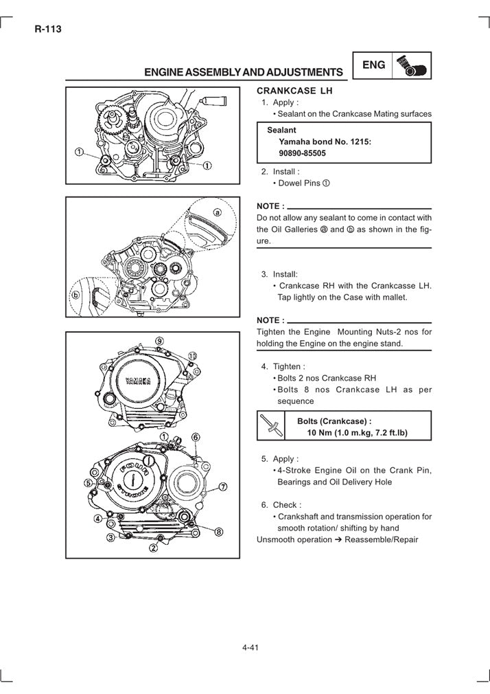 2004 onwards Yamaha Crux 110 Service Manual