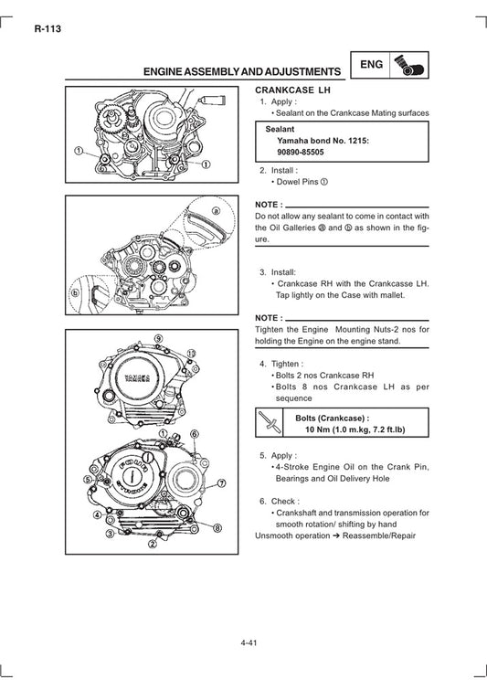 2004 onwards Yamaha Crux 110 Service Manual