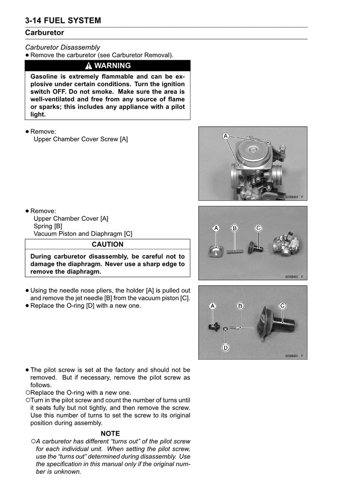 Manual de servicio Kawasaki KX250 2005-2008