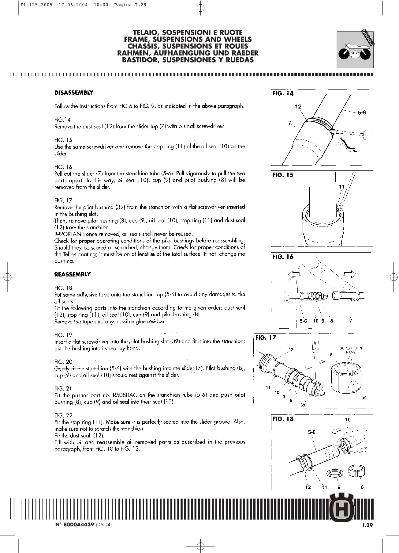 2005 Husqvarna CR125 CR 125 Service Manual
