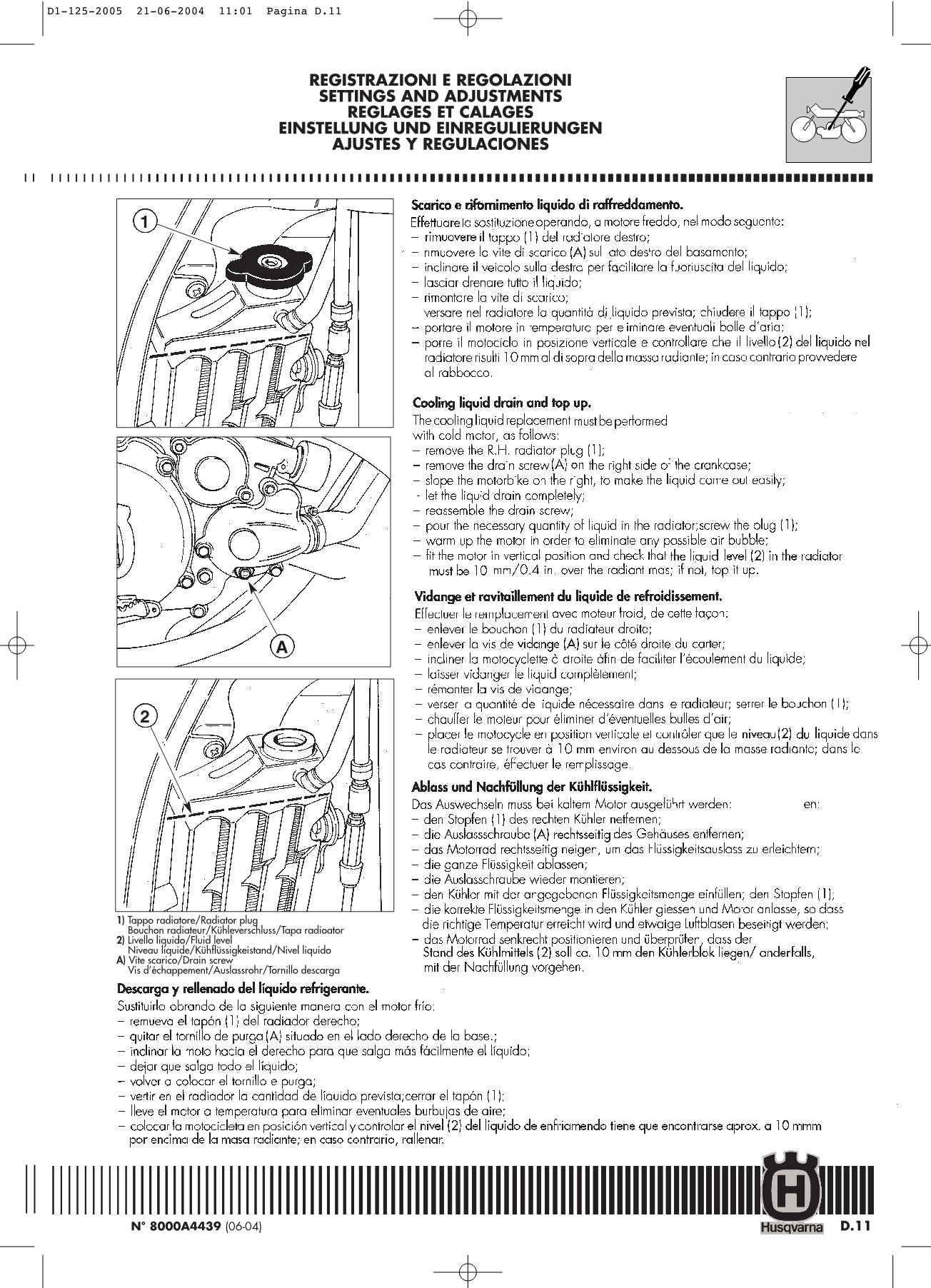 2005 Husqvarna WR125 WR 125 Service Manual