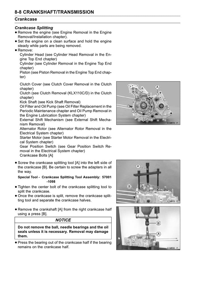 Manual de servicio Kawasaki KLX250S 2009-2020