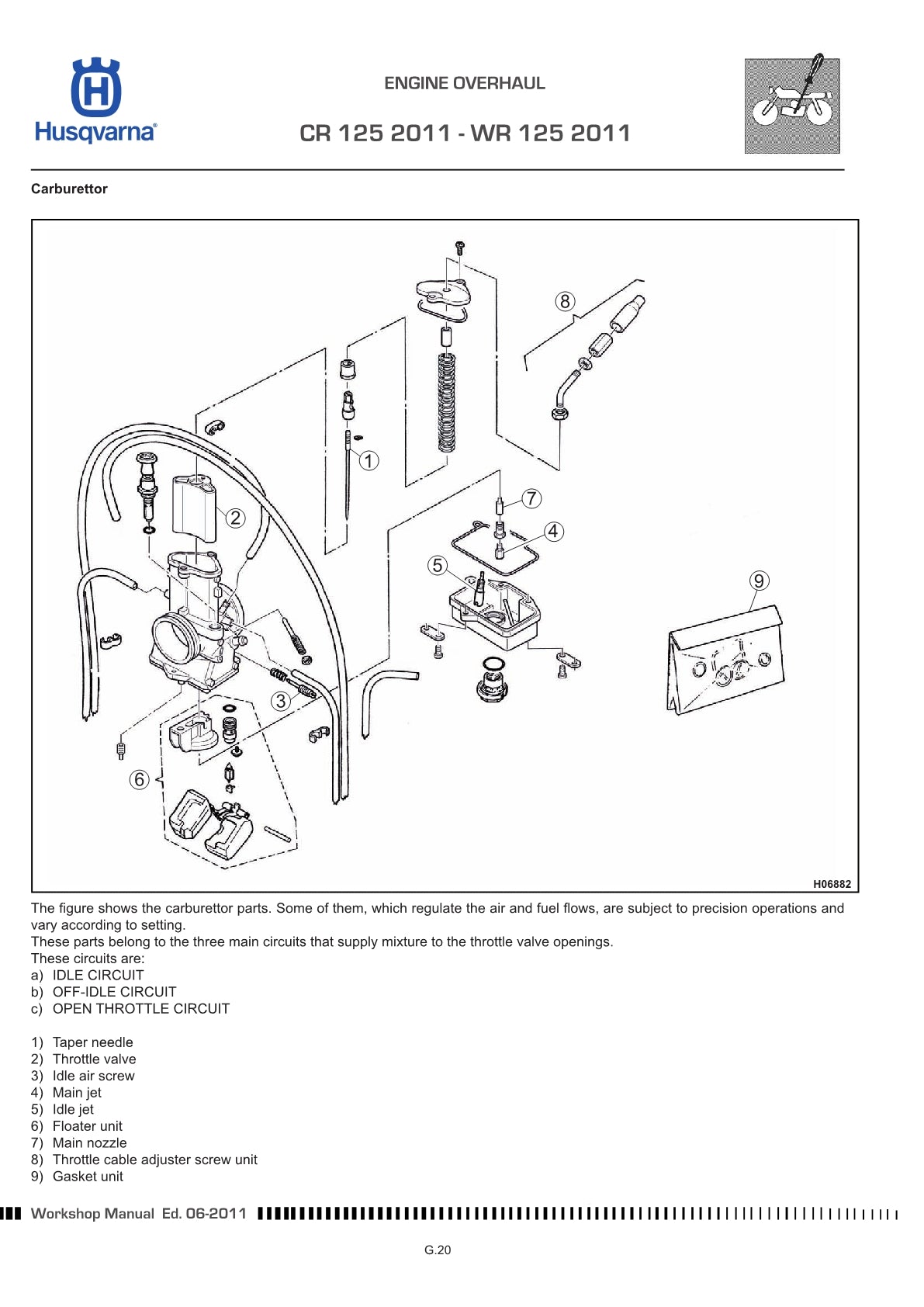 2010-2012 Husqvarna WR125 WR 125 Service Manual