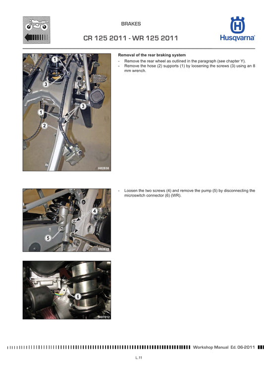 2010-2012 Husqvarna WR125 WR 125 Service Manual
