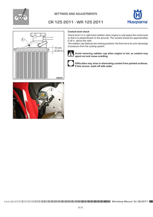 2010-2012 Husqvarna CR125 CR 125 Service Manual