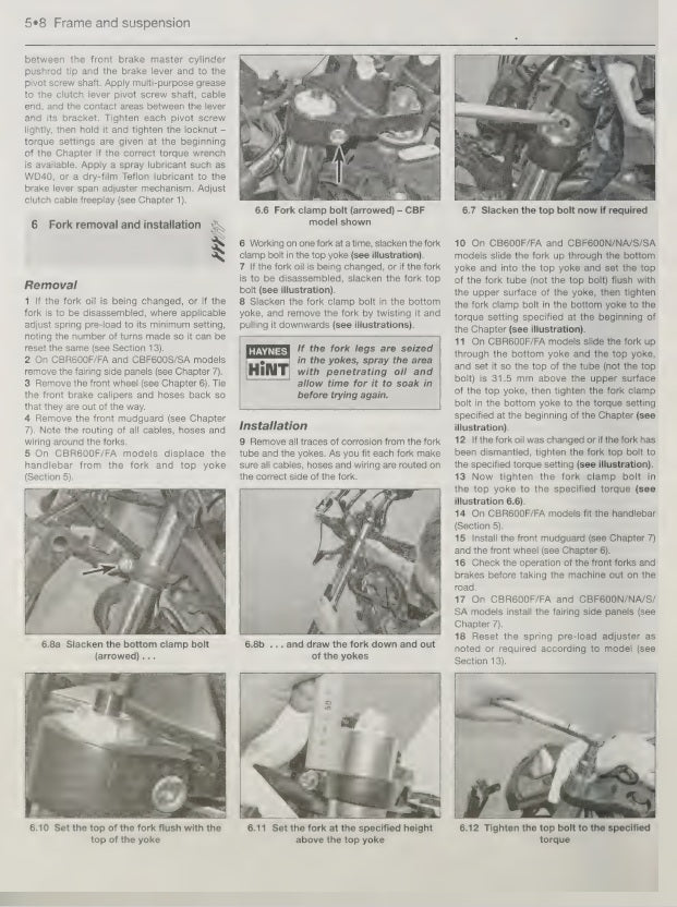 2011-2013 Honda CBR600F CBR 600 F Service Manual