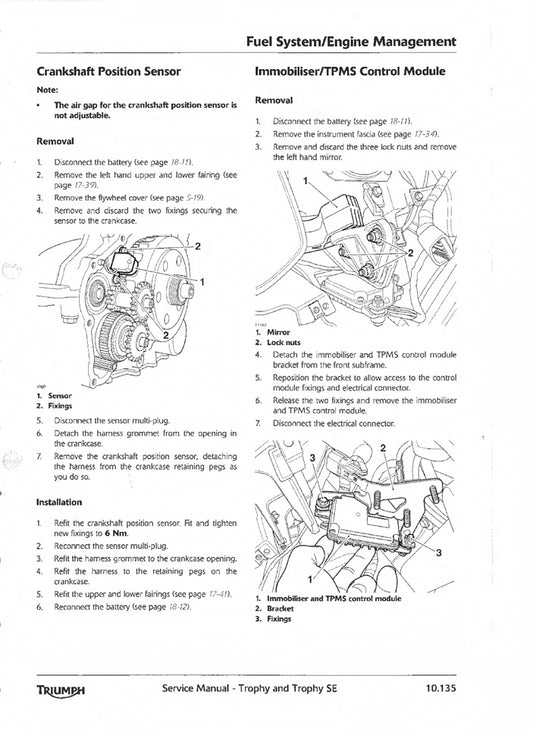 2012-2017 Triumph Trophy SE 1200 Service Manual