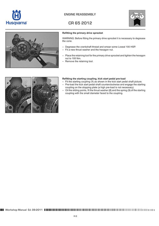 2012 Onwards Husqvarna CR65 CR 65 Service Manual