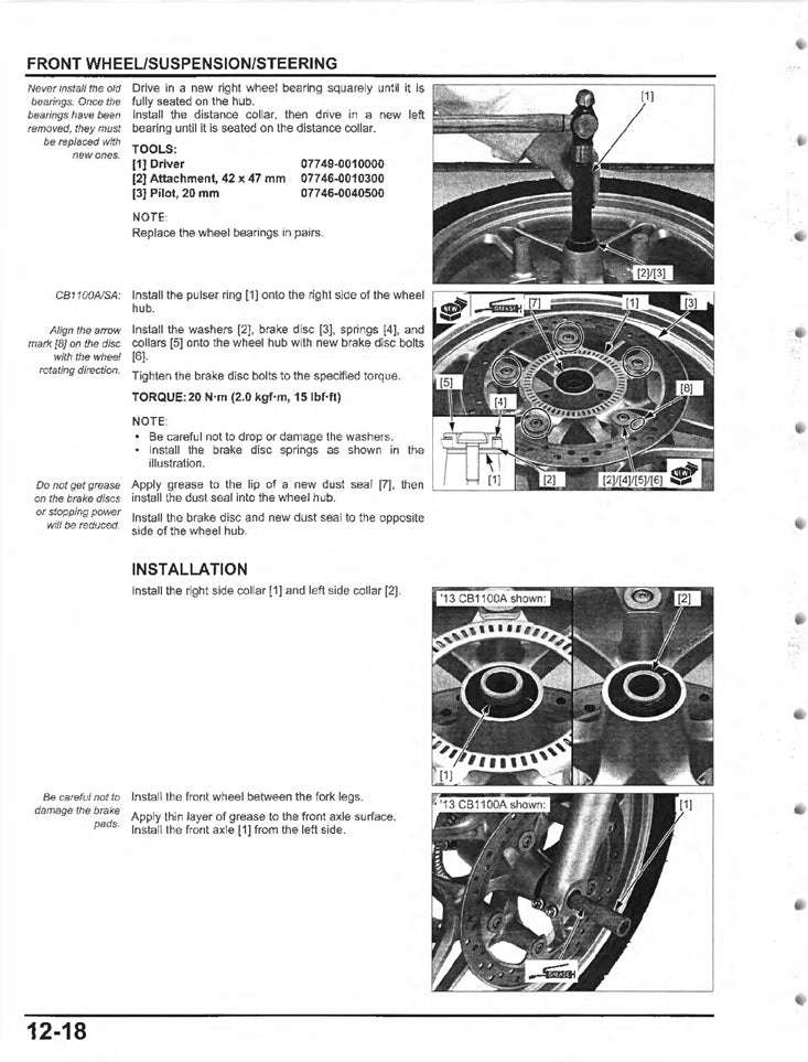 2013-2016 Honda CB1100 A SA Service Manual