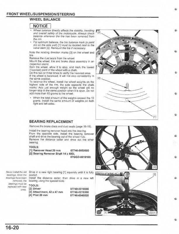 2013 to 2021 Honda CBR600 CBR600RR CBR600RA Service Manual