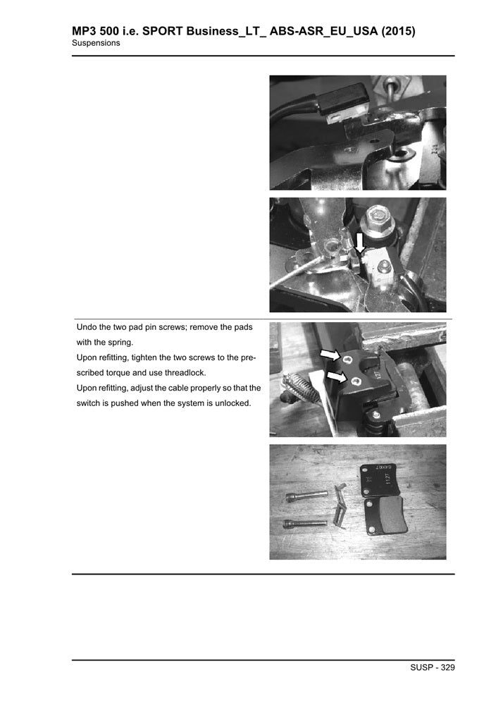 2014-2018 Piaggio MP3 500 Business / LT Scooter Service Manual