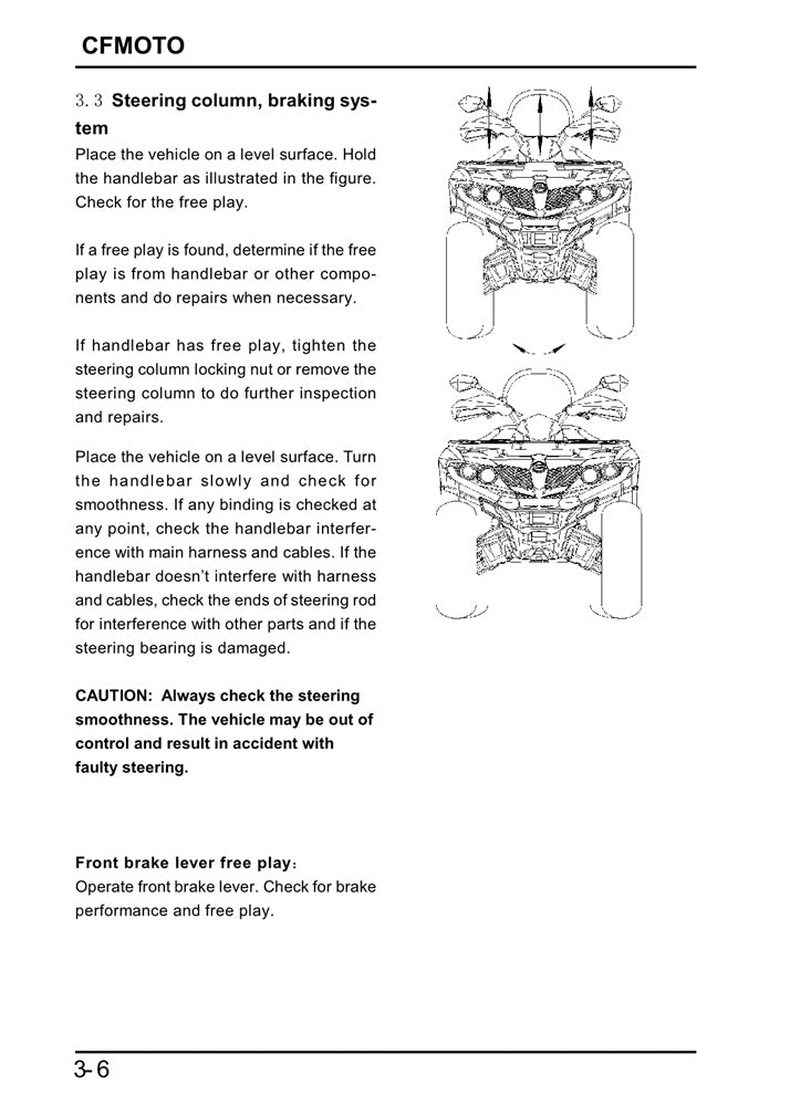 2014 Onwards CFMOTO CForce 500 CF500-AU 4x4 Quad Service Manual
