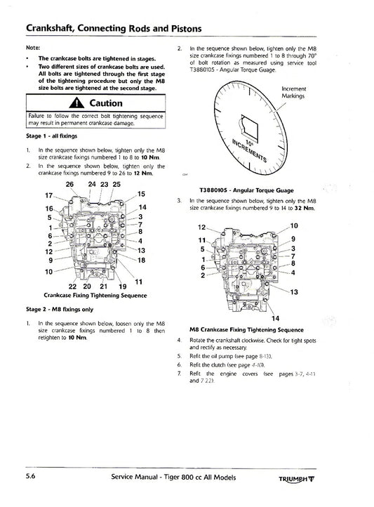 2015-2017 Triumph Tiger 800 XRX Manual de servicio
