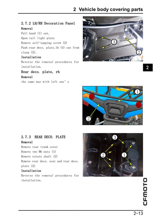 2015 Onwards CFMOTO CForce 450 CF400 Quad Service Manual