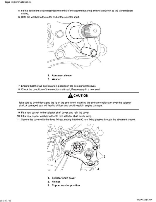 2016-2017 Triumph Tiger Explorer XR XRX XRT 1200 Service Manual