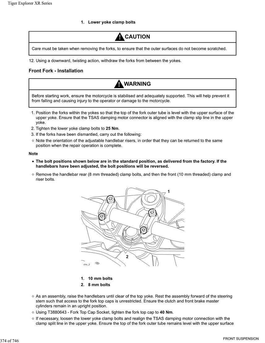 2016-2017 Triumph Tiger Explorer XR XRX XRT 1200 Service Manual