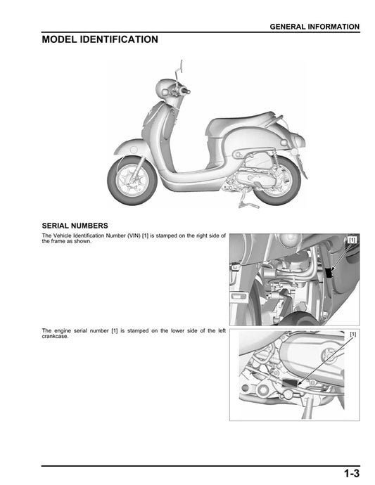 2016-2023 Honda NCH50 NCW50 Giorno Scooter Service Manual