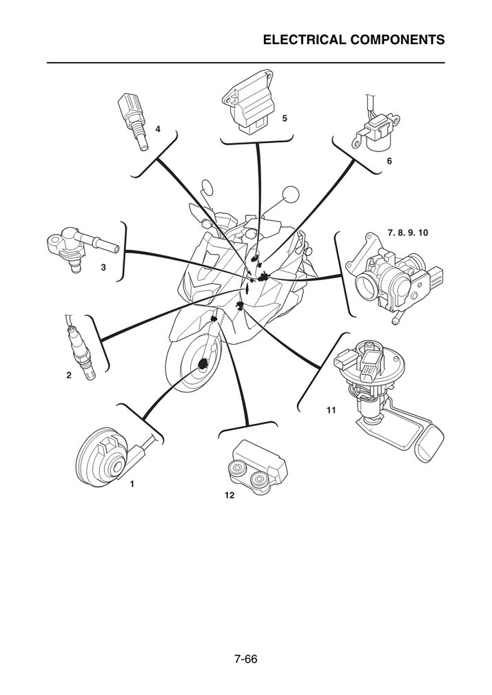 2016 Onwards Yamaha YW125 Zuma BW's 125cc Scooter Service Manual