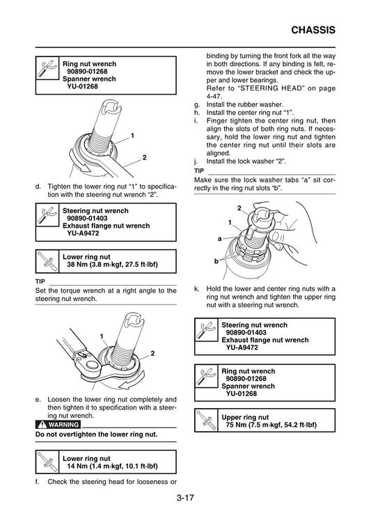 2016 Onwards Yamaha YW125 Zuma BW's 125cc Scooter Service Manual