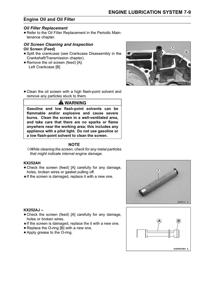 2017-2019 Kawasaki KX250F KXF250 Service Manual