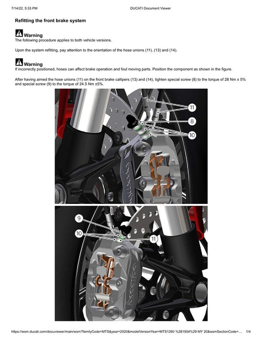 2018-2020 Ducati Multistrada MTS 1260 S DVT Twin Service Manual