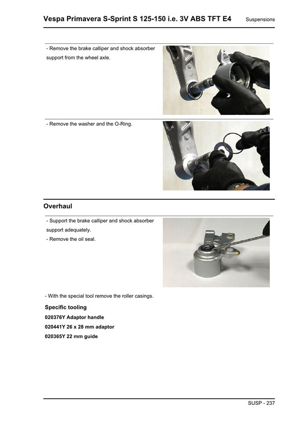 2018-2020 Vespa Primavera 150 150cc 3v 4t E4 Scooter Service Manual