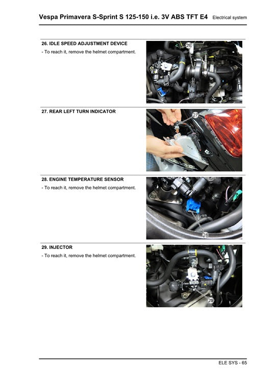 2018-2020 Vespa Primavera 125 125cc 3v 4t E4 Scooter Service Manual