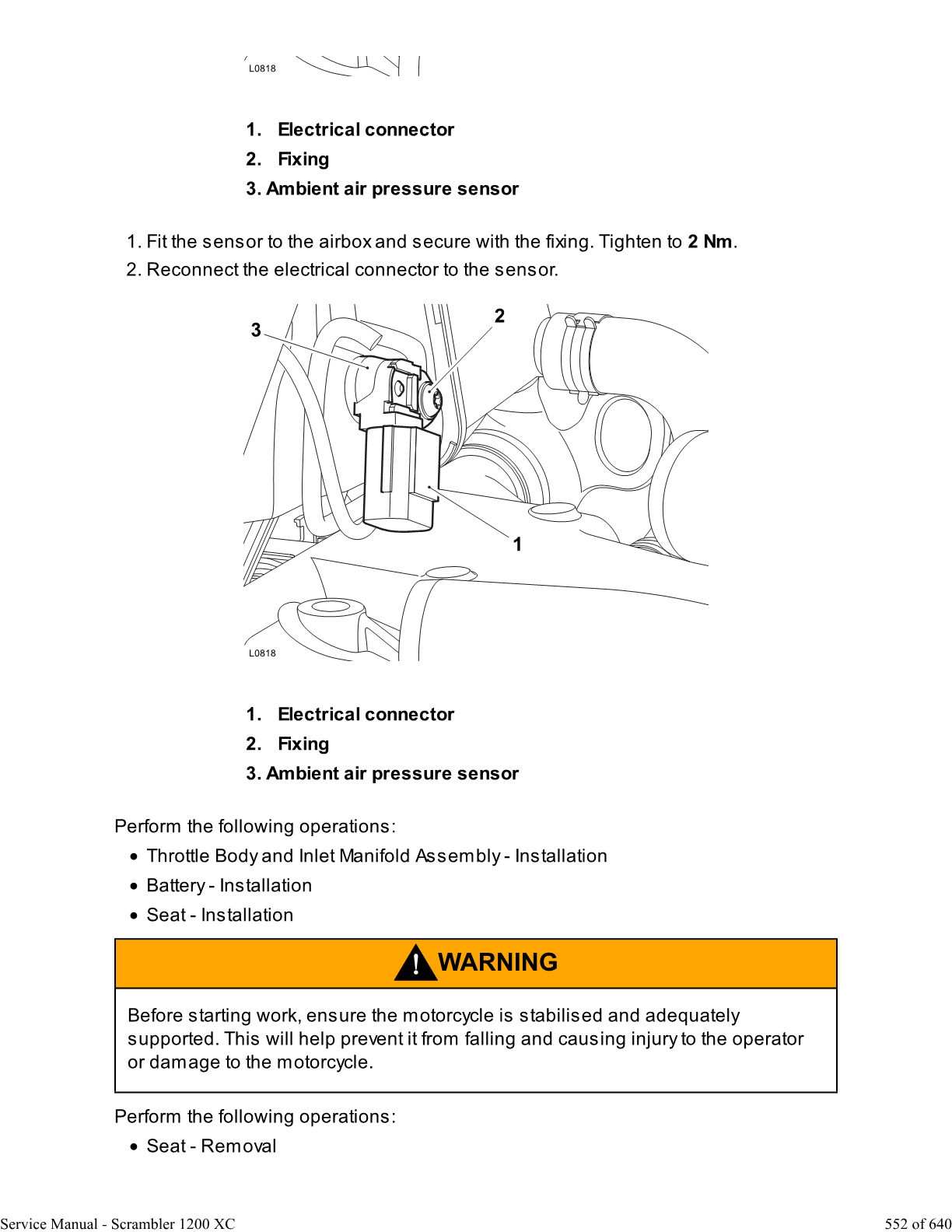 2019-2023 Triumph Scrambler 1200 XC Service Manual