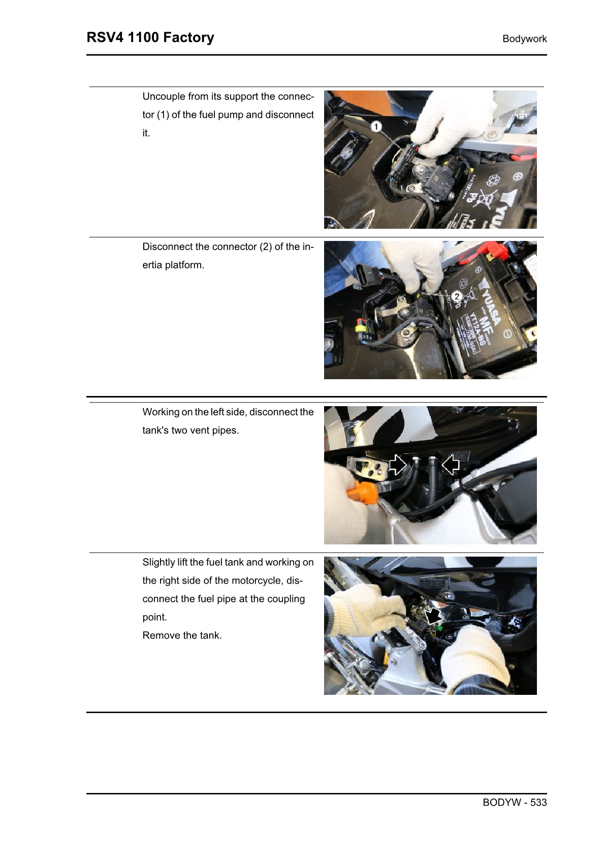 2019-2022 Aprilia RSV4 Factory 1100cc Twin Manual de servicio
