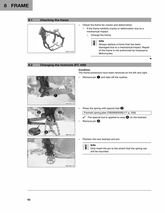 2019 Husqvarna FC 450 FC450 Service Manual