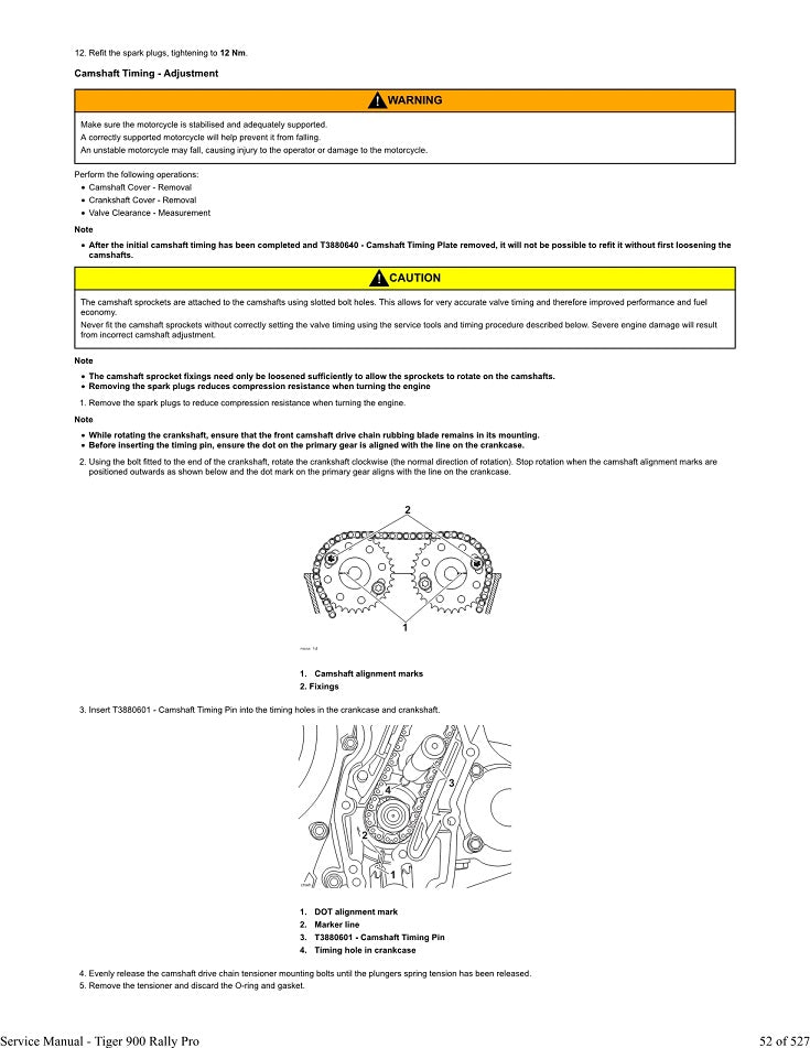 2020-2023 Triumph Tiger 900 Rally Pro Service Manual