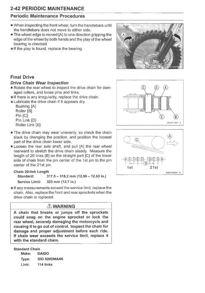 2021-2024 Kawasaki KX250X KX250X Service Manual