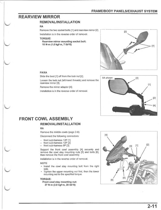 2024-2025 Honda CB500XA NX500 Service Manual