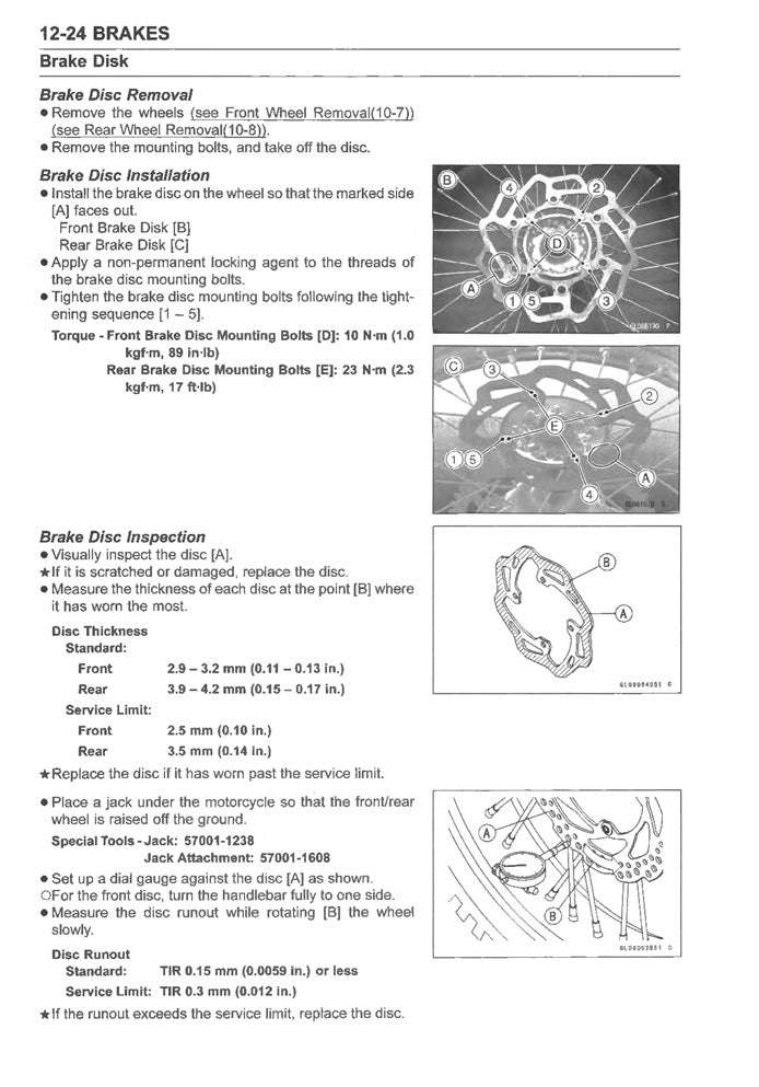 2021-2024 Kawasaki KX250F KXF250 Service Manual