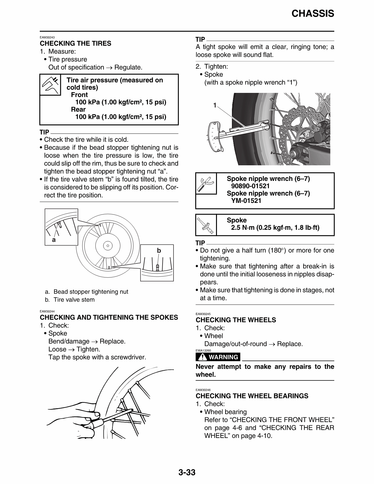 2024-2025 Yamaha YZ450FX Motocross Service Manual