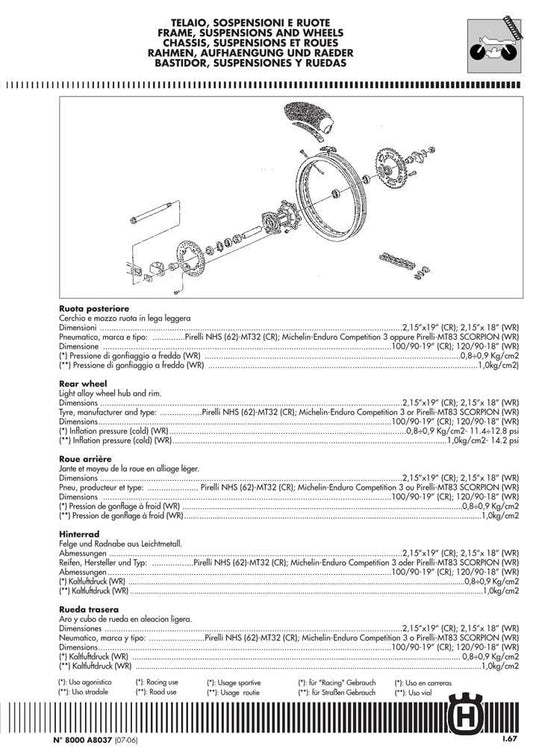 2011-2013 Husqvarna WR300 WR 300 Service Manual
