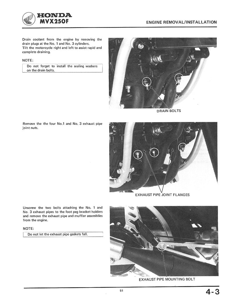 1983 Onwards Honda MVX250 MVX250F MVX 250 Service Manual