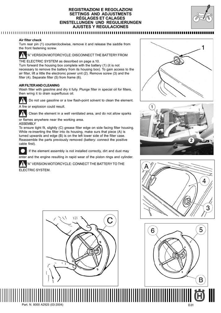 2003-2004 Husqvarna TE250 TE 250 Service Manual