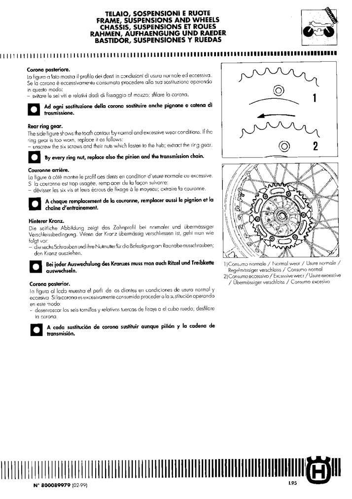 1999 Husqvarna WR360 WR 360 Service Manual
