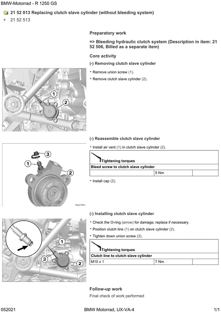 2018-2021 BMW R1250 GS Service Manual