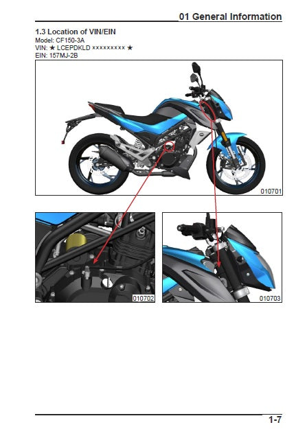 2015 Onwards CFMOTO 150NK CF150-3A Service Manual