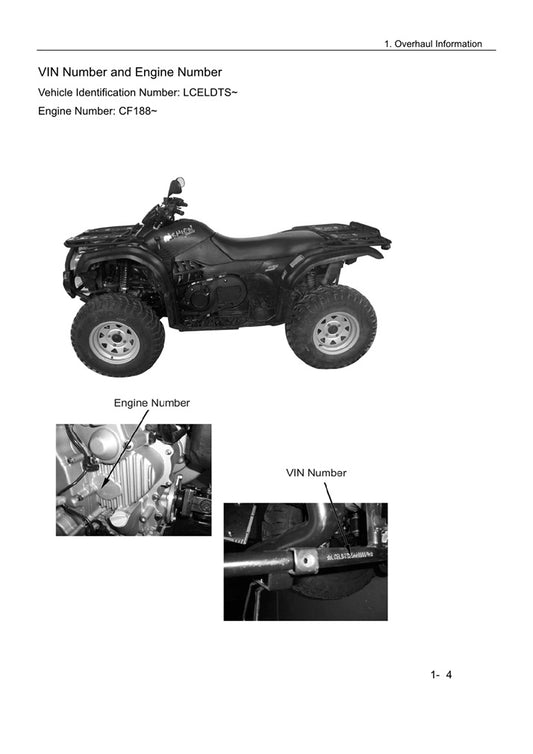2006 Onwards CFMOTO CF500 CF500A Quad Service Manual