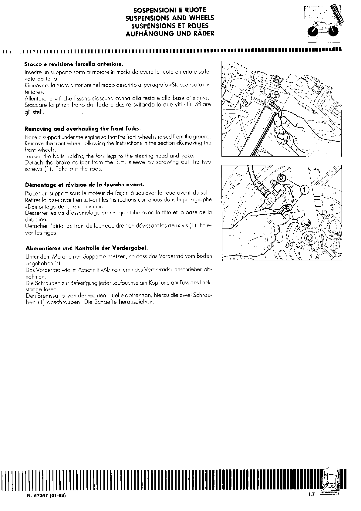 1988-1990 Cagiva Freccia C12R 125 Service Manual