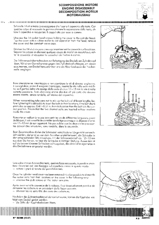 1986-1988 Cagiva T4 350R Manual de servicio