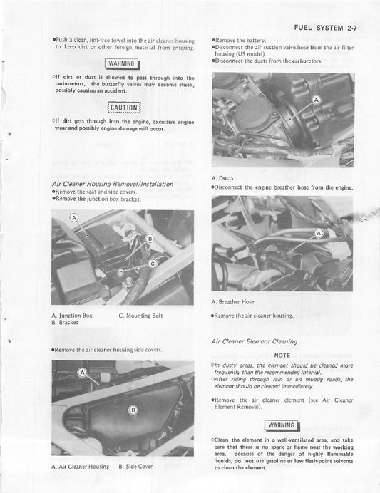 1987on Kawasaki GPZ500 GPZ500S Service Manual