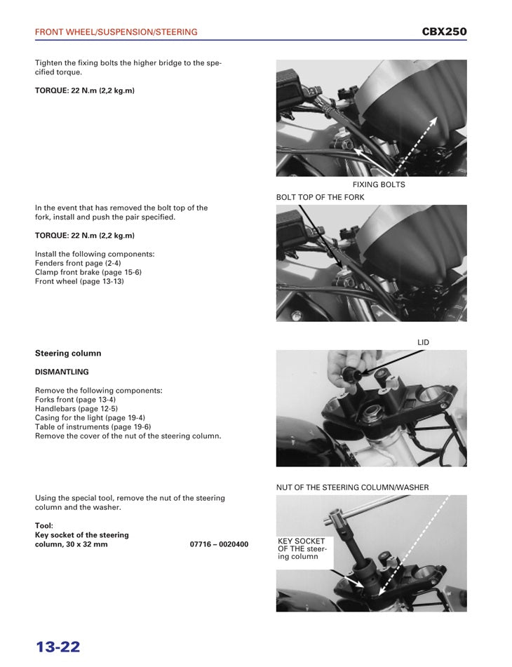 2000 Onwards Honda CBF250 CBX250 Twister Service Manual