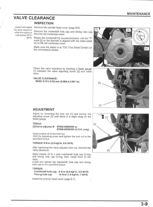 2013 onwards Honda CRF 110 CRF110F Service Manual
