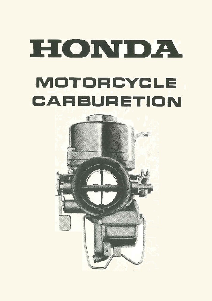Honda Motorcycle Carburation Manual