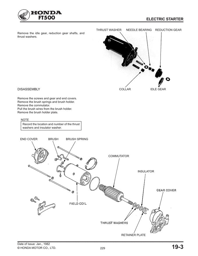 1982 to 1983 Honda FT500 Ascot Service Manual